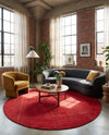 Soho Elegance Collection Area Rug - Chelsea (Burgundy) Round Burgundy  lifestyle 54