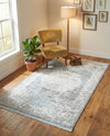 Rustic Charm Revival Collection Area Rug -  Meadowland Rectangle Light Blue  lifestyle 52
