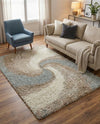 Cozy Haven Shag Collection Area Rug -  Oasis Rectangle Khaki  lifestyle 46