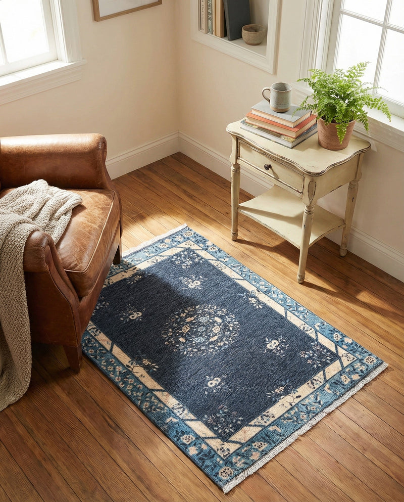 Bazaar Chic Collection Area Rug -  Ouarzazate Rectangle Navy Blue  lifestyle 6
