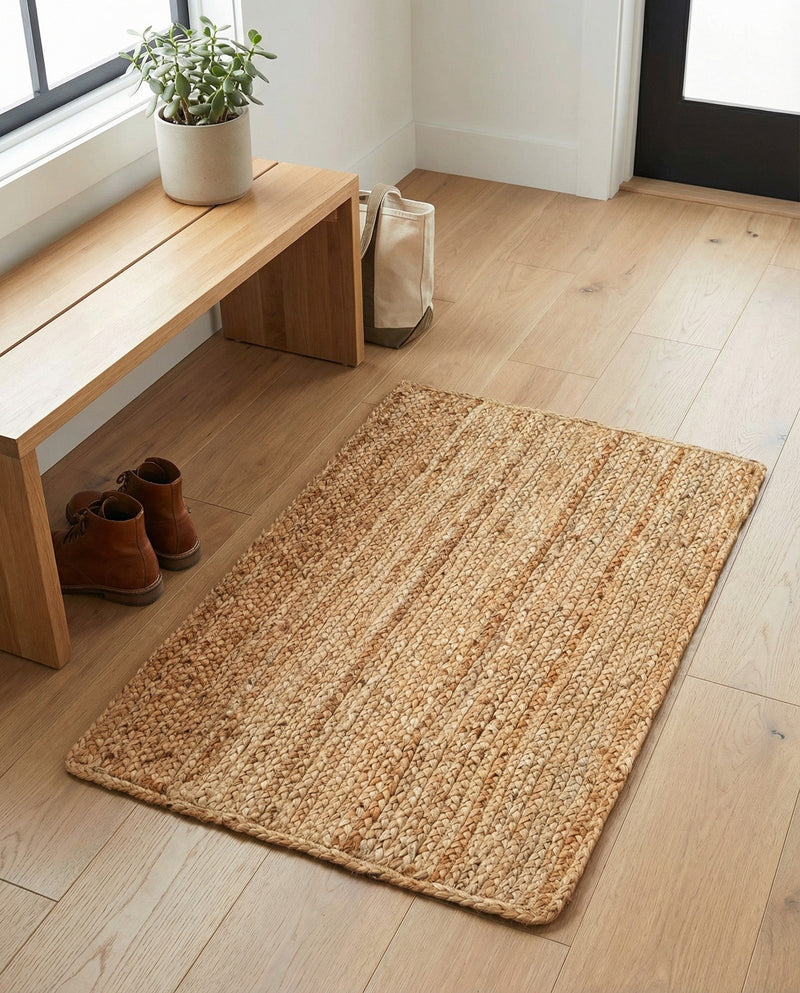 Woven Seaside Elegance Collection Area Rug - Coastline Rectangle Natural  lifestyle 18