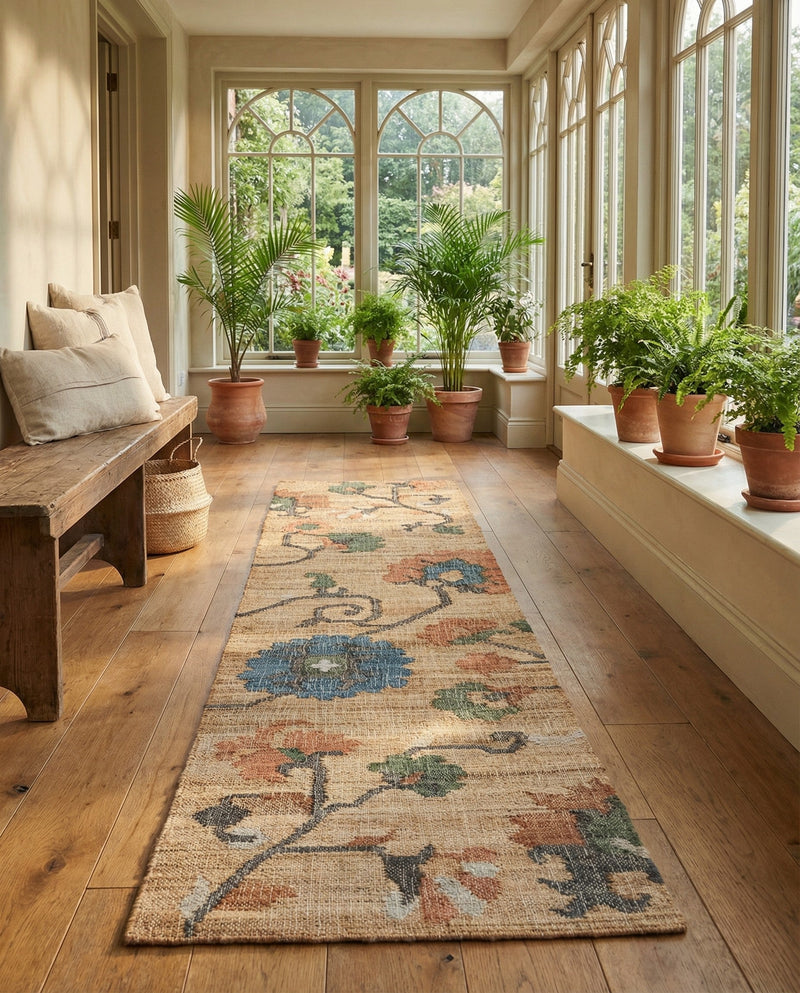 Benares Handwoven Jute Collection Area Rug -  Ramnagar Runner Multi  lifestyle 31