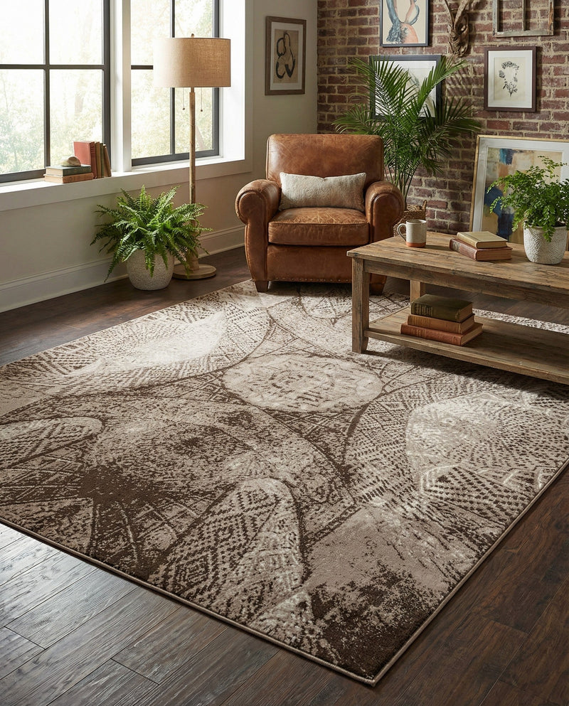 Riviera Elegance Collection Area Rug -  Nice Rectangle Brown  lifestyle 15