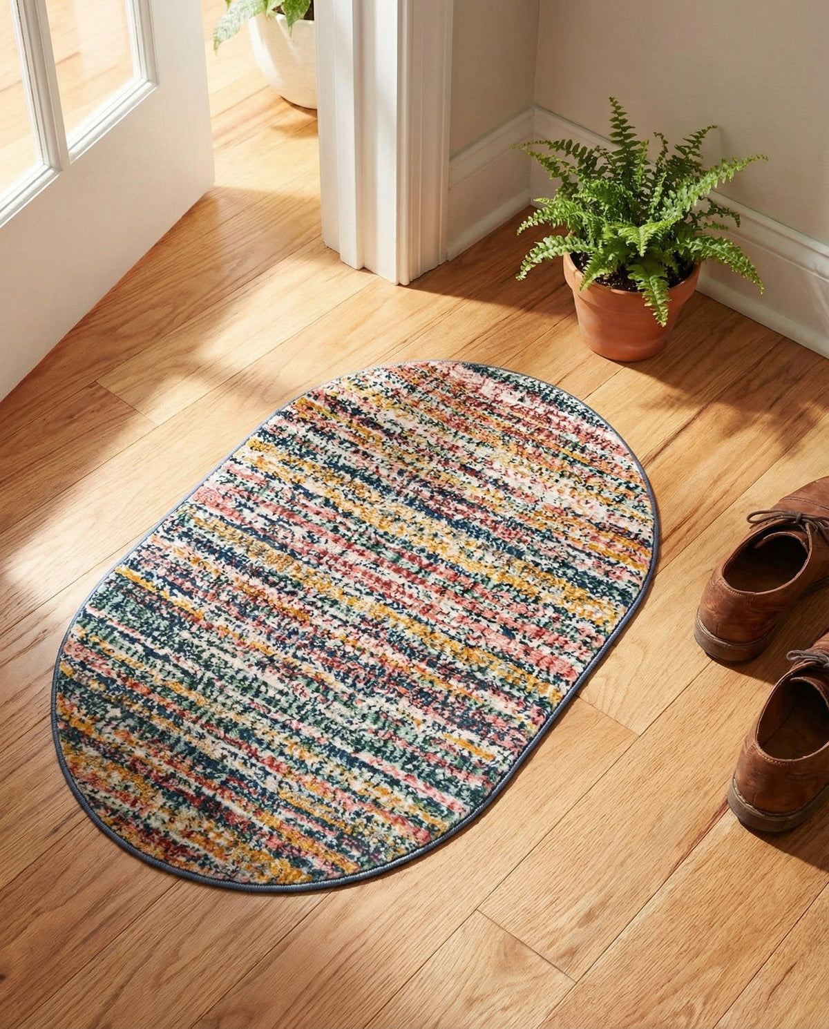 Jewel Oasis Collection Area Rug - Sapphire (Multi) Oval Multi  lifestyle 74