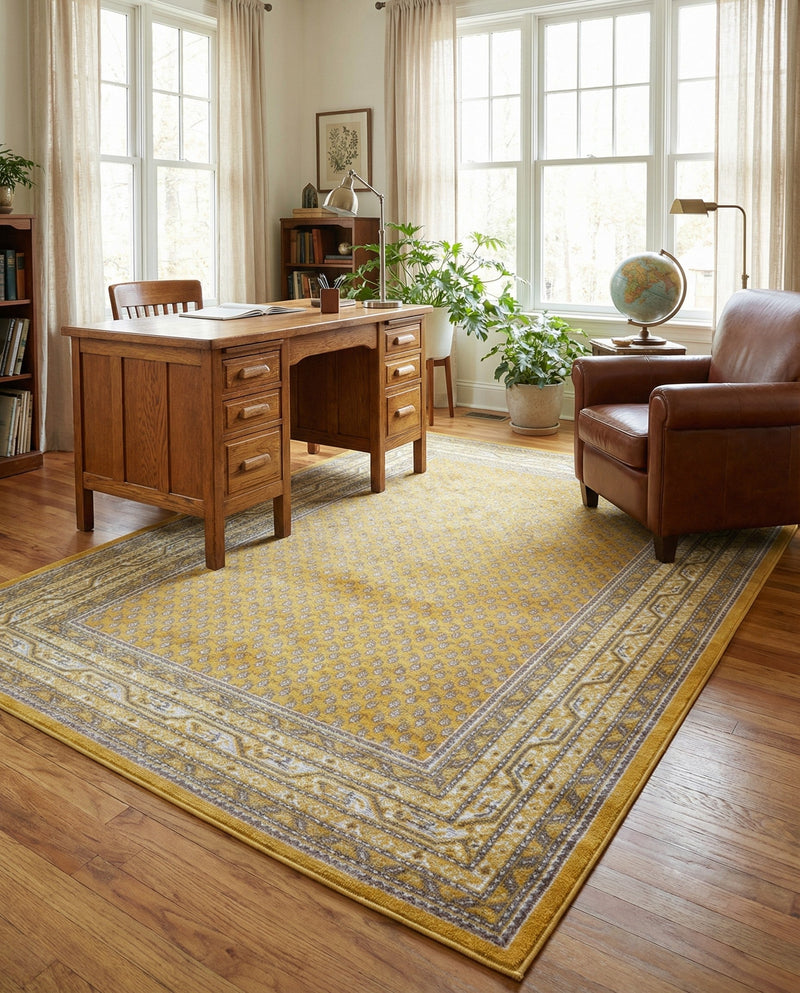Soho Elegance Collection Area Rug -  Mercer (Yellow) Rectangle Yellow  lifestyle 22