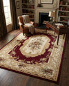 Versailles Elegance Collection Area Rug -  Louveciennes (Red) Rectangle Red  lifestyle 31