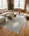 Sahara Chic Collection Area Rug - Marrakech Rectangle Gray Ivory  lifestyle 18
