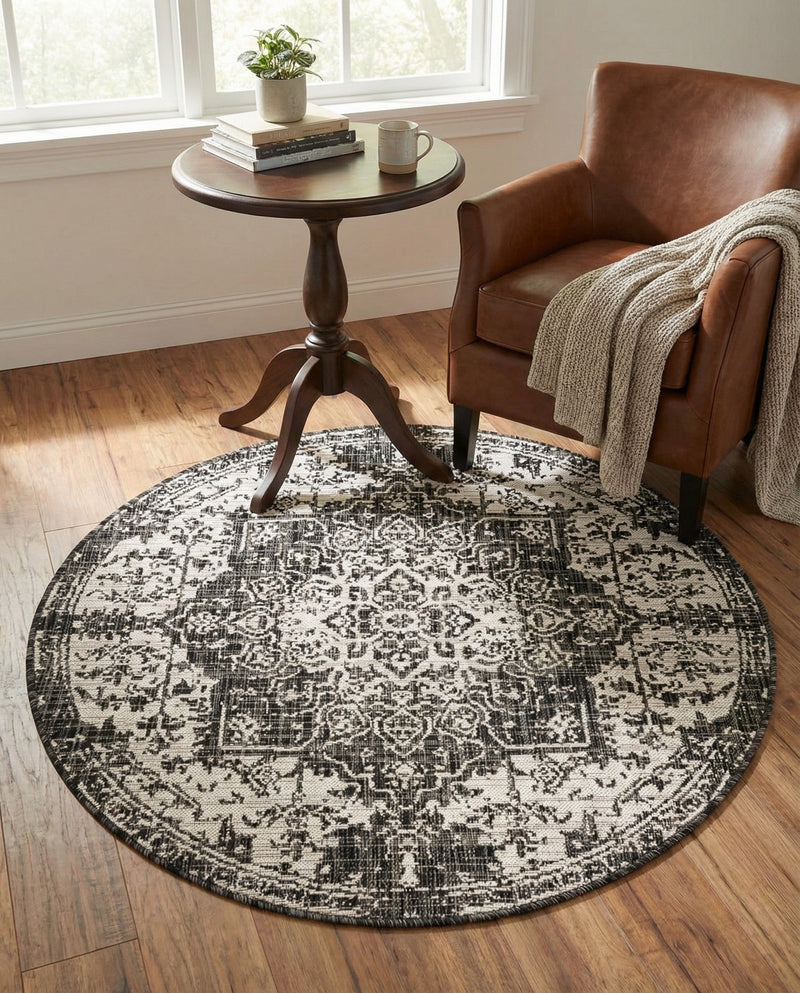 Urban Oasis Rugs Collection Area Rug -  Penthouse (Charcoal Gray) Round Charcoal Gray  lifestyle 69