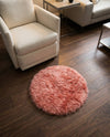 Lambskin Haven Collection Area Rug - Fleeceville Round Pink  lifestyle 23