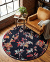 Brighton Terrace Collection Area Rug -  Roedean Round Navy Blue  lifestyle 55
