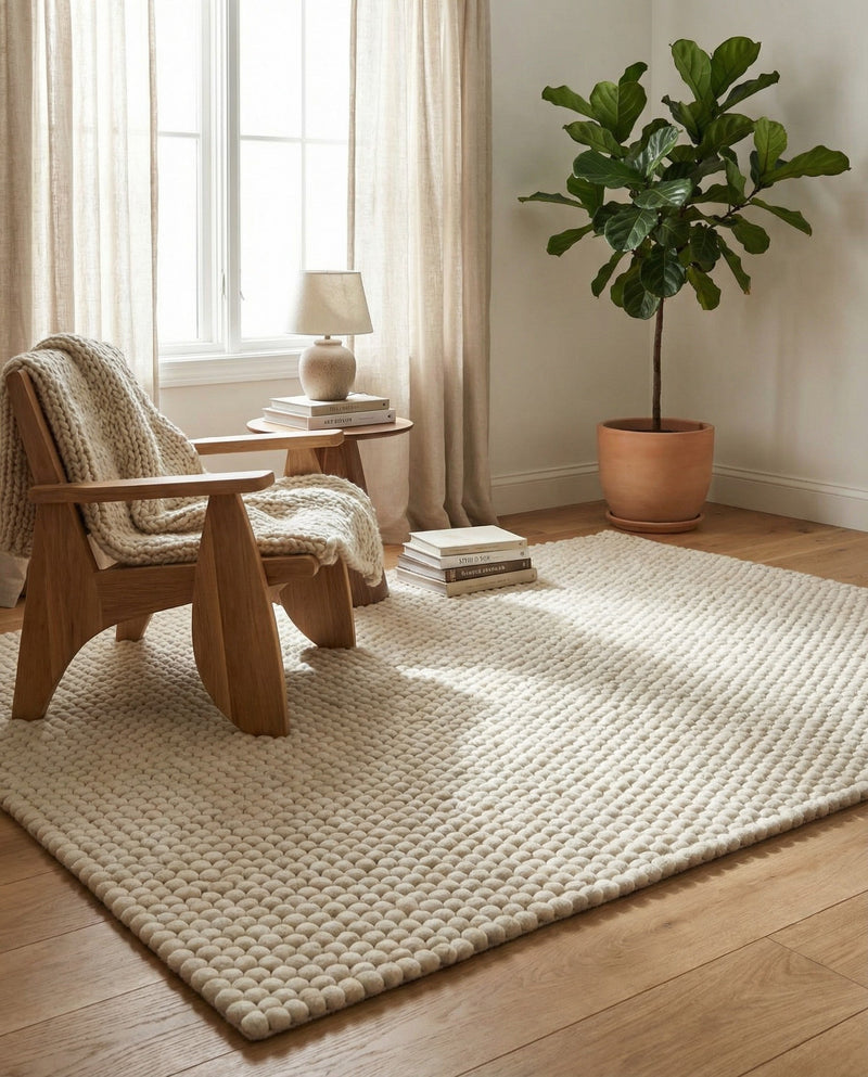 Woolen Sphere Collection Area Rug - Orbsburg (Ivory) Rectangle Ivory  lifestyle 12