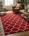 Trellis Mosaic Collection Area Rug -  Pergolatown (Red) Rectangle Red  lifestyle 12