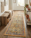 Seville Stripes Collection Area Rug -  Malaga (Yellow) Runner Yellow  lifestyle 78