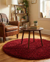 Plush Oasis Collection Area Rug - Serenity (Cherry Red) Round Cherry Red  lifestyle 73