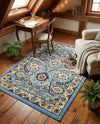 Tabriz Tapestry Collection Area Rug - Sahand (Blue) Rectangle Blue  lifestyle 14