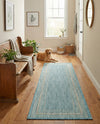 Terrace Fringe Collection Area Rug - Veranda (Aquamarine) Runner Aquamarine  lifestyle 67