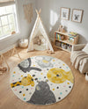 Wonder Tykes Collection Area Rug -  Whirlpool Round Ivory  lifestyle 8