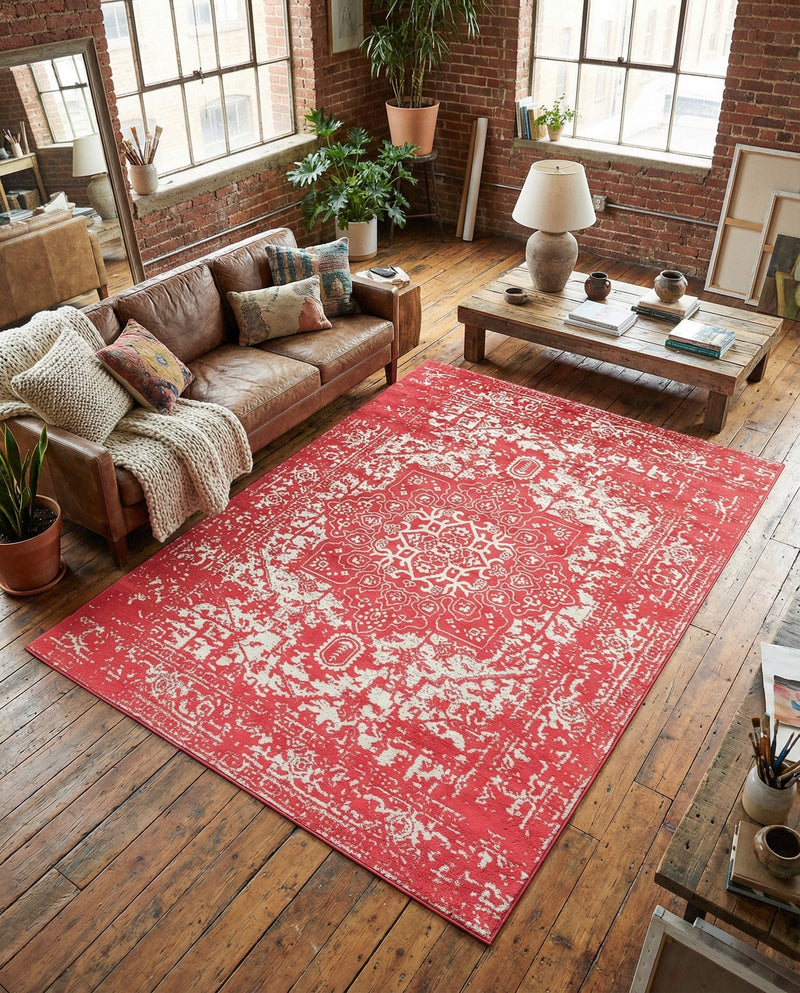 Georgetown Rugs Collection Area Rug - Dupont (Pink) Rectangle Pink  lifestyle 7