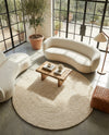 Woolen Sphere Collection Area Rug - Orbsburg (Ivory) Round Ivory  lifestyle 62