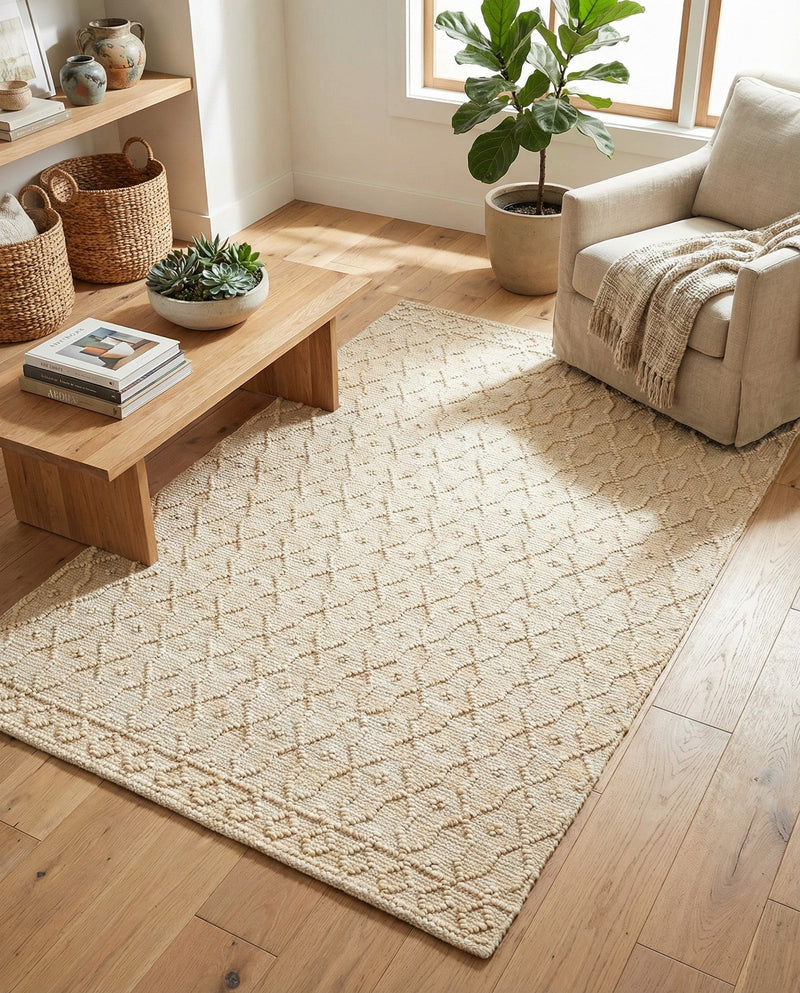 Savannah Weave Collection Area Rug - Serengeti Rectangle Ivory  lifestyle 12