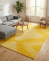 Seychelles Stripes Collection Area Rug - Mahe (Yellow) Rectangle Yellow  lifestyle 10