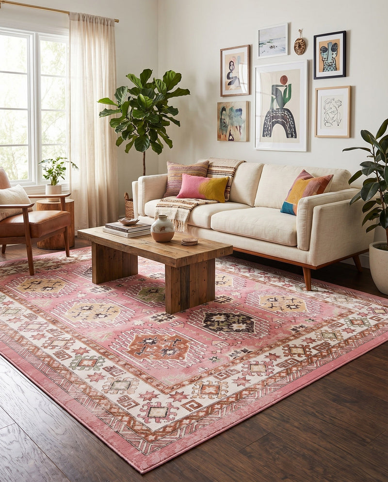 Copenhagen Comfort Collection Area Rug -  Sønderborg Rectangle Rose  lifestyle 8