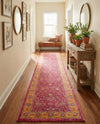 Casablanca Tapestry Collection Area Rug -  Marrakech (Berry Pink) Runner Berry Pink  lifestyle 43