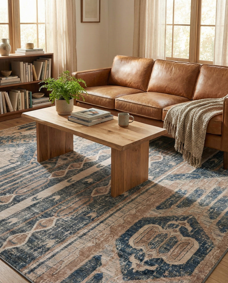 Cascade Range Collection Area Rug - Hood (Navy Blue) Rectangle Navy Blue  lifestyle 24