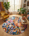 Meadow Breeze Collection Area Rug -  Daffodil Round Multi  lifestyle 71