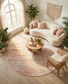Luminara Sands Collection Area Rug - Elysium (Carnation Pink) Round Carnation Pink  lifestyle 77