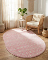 Mediterranean Lattice Collection Area Rug - Santorini (Pink) Oval Pink  lifestyle 56