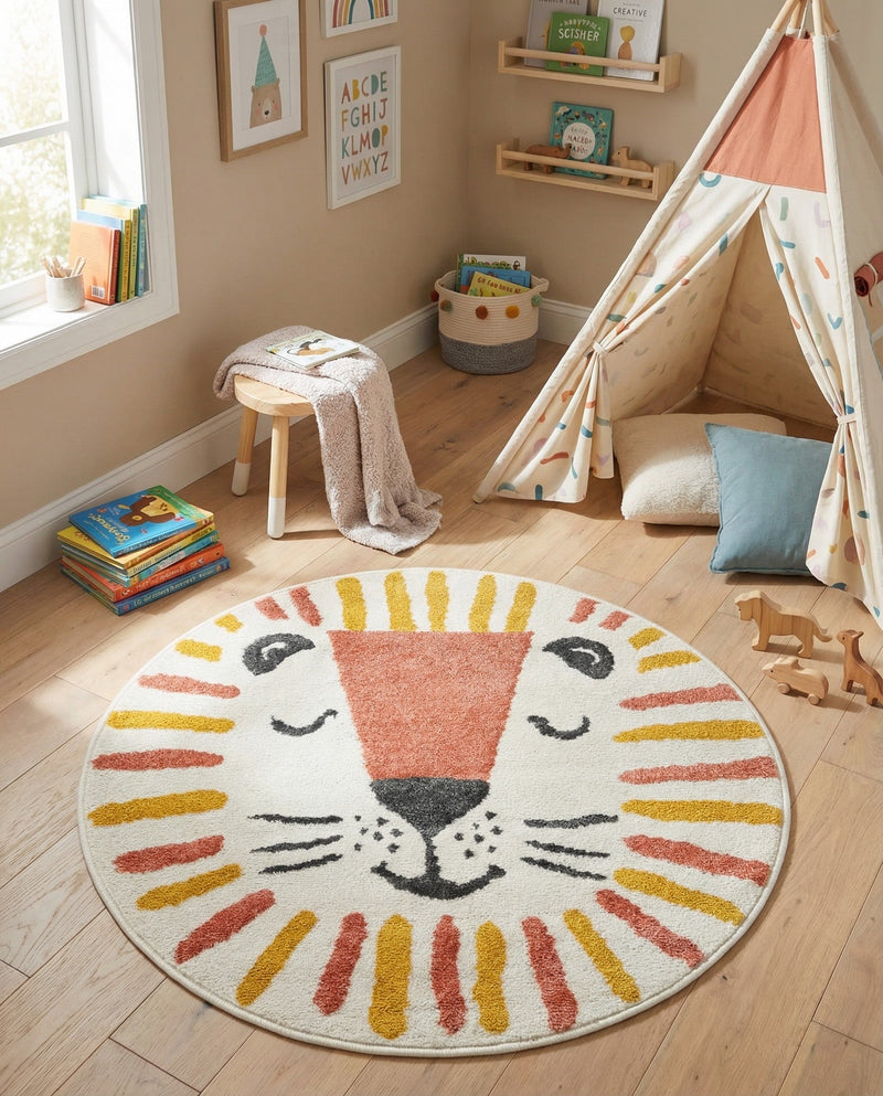 Wonder Tykes Collection Area Rug -  Mirage Round Ivory  lifestyle 6