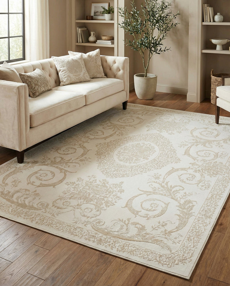 Bloomsbury Elegance Collection Area Rug - Mayfair Rectangle Ivory  lifestyle 61