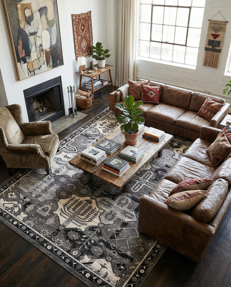 Horizon Collection Area Rug - Dawn Rectangle Gray  lifestyle 76