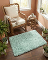Eternal Plush Oasis Collection Area Rug -  Tranquility (Cyan) Rectangle Cyan  lifestyle 28