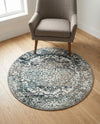 Georgetown Rugs Collection Area Rug - Dupont (Gray) Round Gray  lifestyle 40