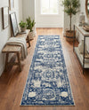 Dover Terrace Collection Area Rug -  Lagoon (Ivory and Blue) Runner Ivory and Blue  lifestyle 48