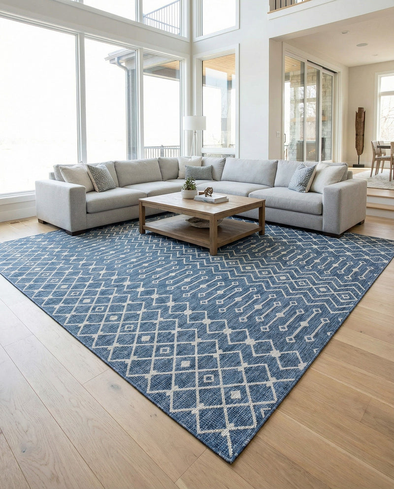 Savannah Pergola Collection Area Rug -  Pergola (Blue) Square Blue  lifestyle 58
