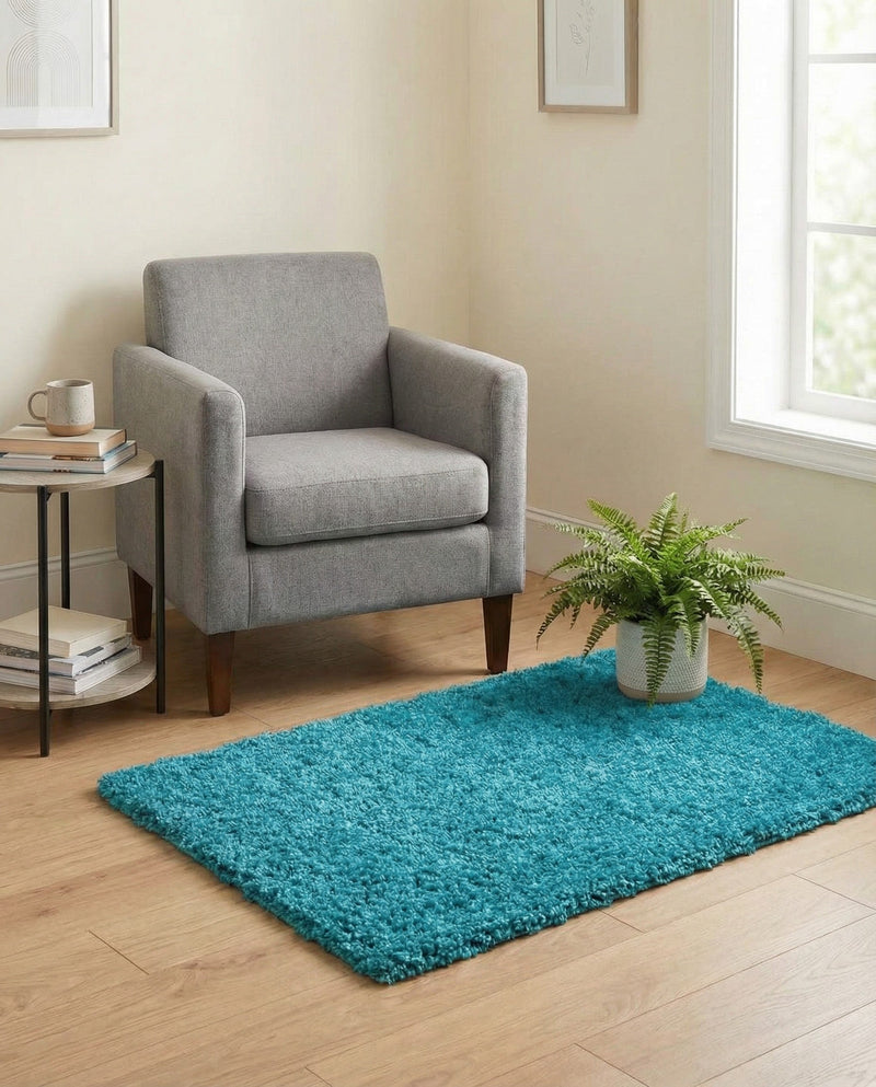 Plush Oasis Collection Area Rug - Serenity (Turquoise) Rectangle Turquoise  lifestyle 27