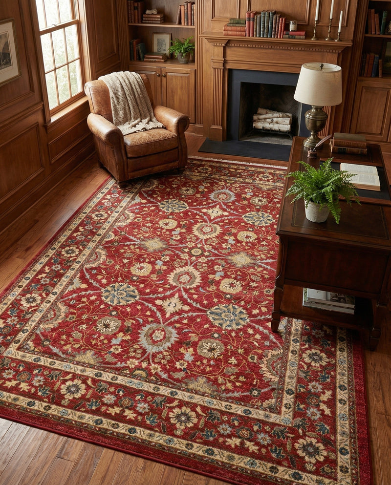 Chelsea Elegance Collection Area Rug -  Osterley Rectangle Red  lifestyle 85
