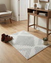 Seychelles Stripes Collection Area Rug - Mahe (Ivory and Gray) Rectangle Ivory and Gray  lifestyle 22