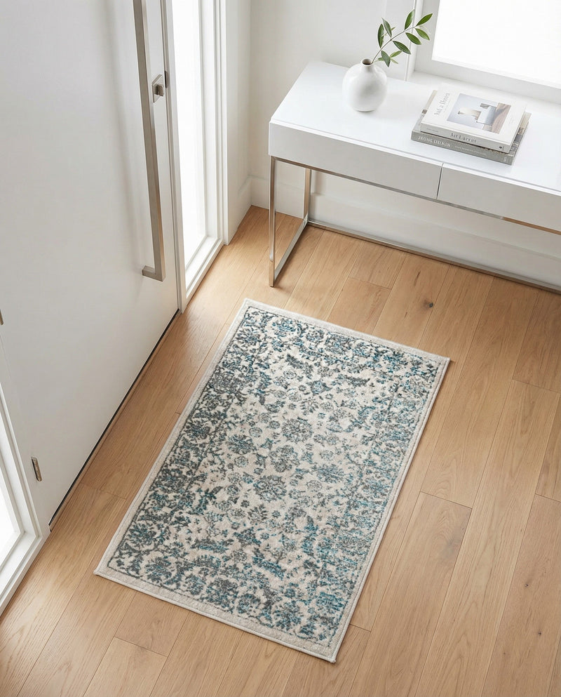 Metro Heights Collection Area Rug -  Astoria Rectangle Teal  lifestyle 22