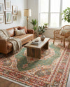 Caribbean Breeze Collection Area Rug -  Windward Rectangle Green  lifestyle 68