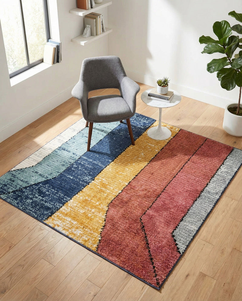Marrakech Mosaic Collection Area Rug -  Agadir Square Multi  lifestyle 59