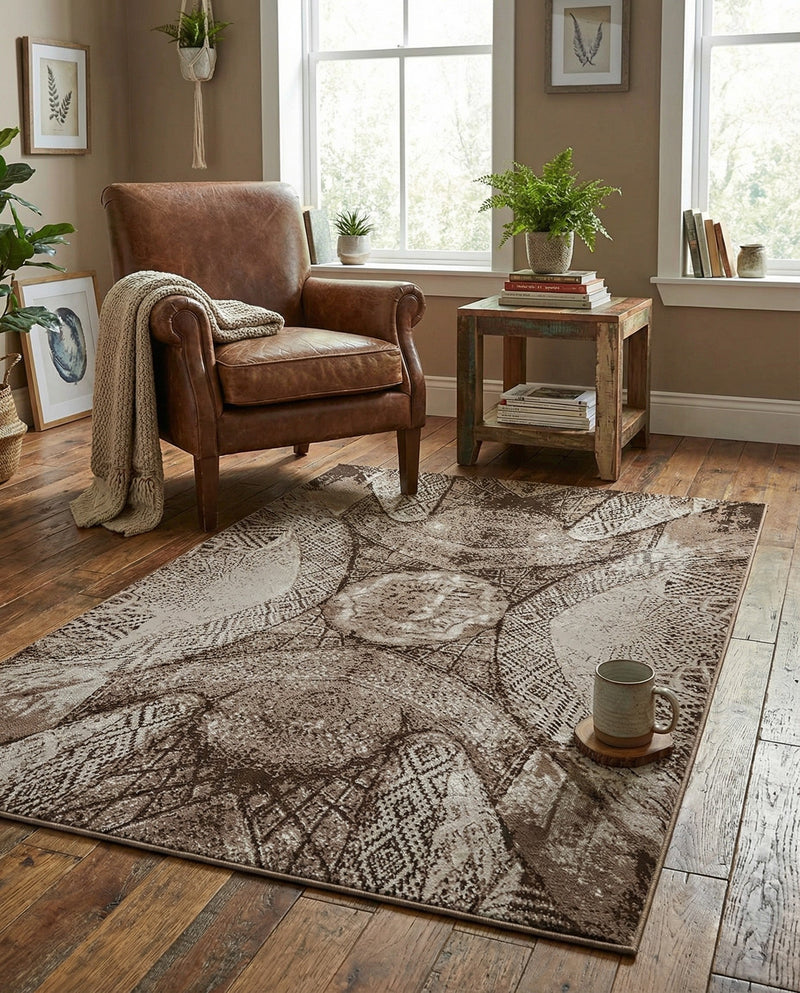 Riviera Elegance Collection Area Rug -  Nice Rectangle Brown  lifestyle 51