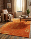 Riviera Elegance Collection Area Rug - Antibes (Orange) Rectangle Orange  lifestyle 13