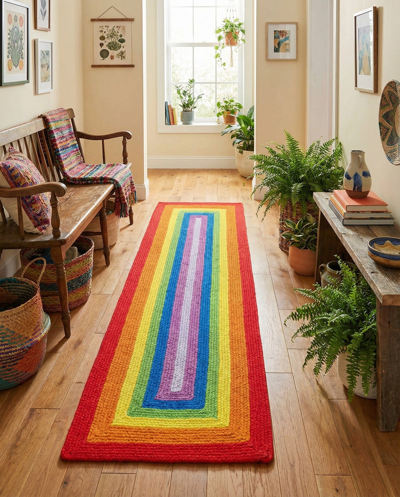 Sunset Isle Wool Braids Collection Area Rug - Paradise Runner Multi  lifestyle 48