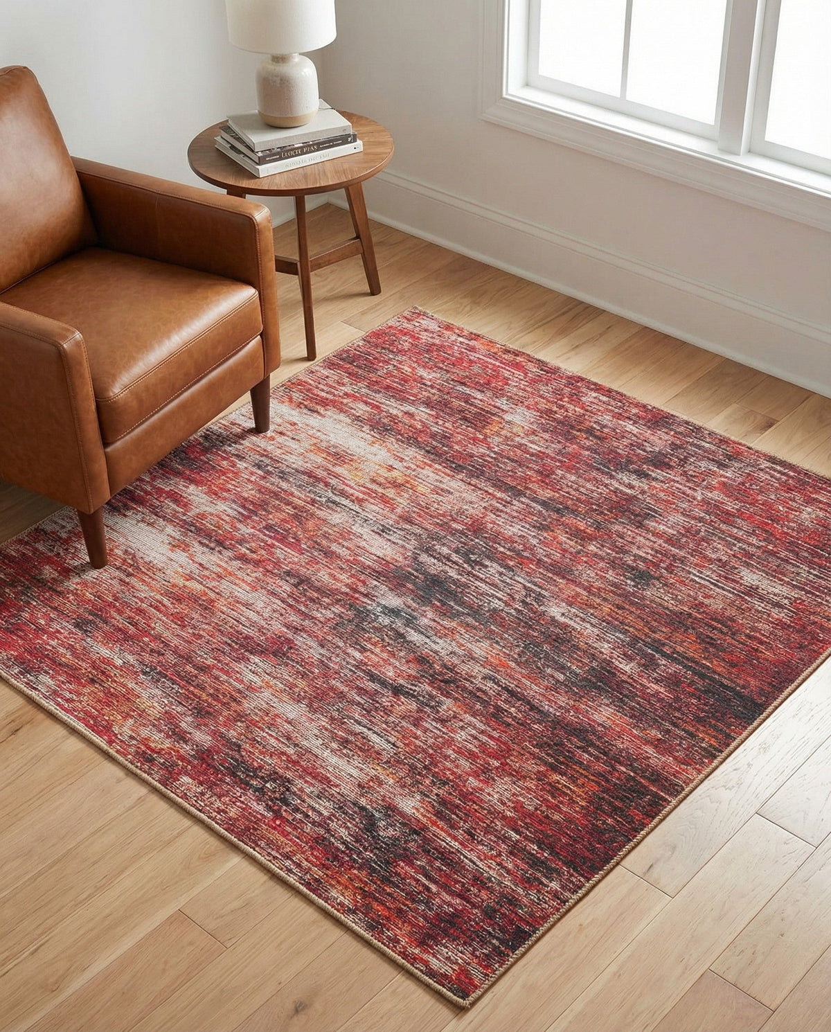 Sahara Essence Collection Area Rug - Oasis (Rust Red) Square Rust Red  lifestyle 99