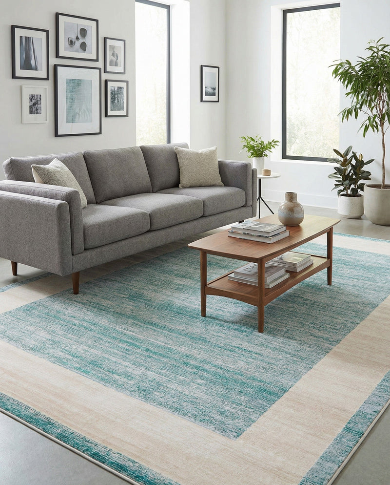 Metro Heights Collection Area Rug -  Park Rectangle Turquoise  lifestyle 14