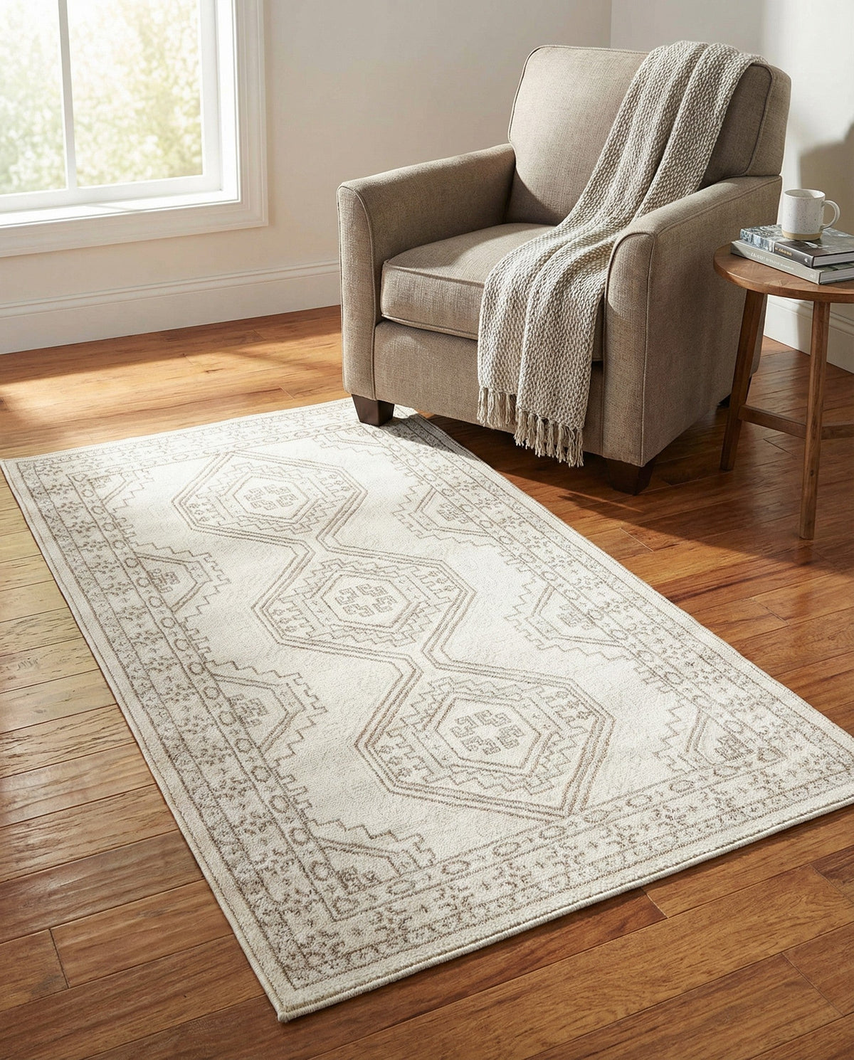 Savannah Elegance Collection Area Rug -  Tybee (Ivory) Rectangle Ivory  lifestyle 26